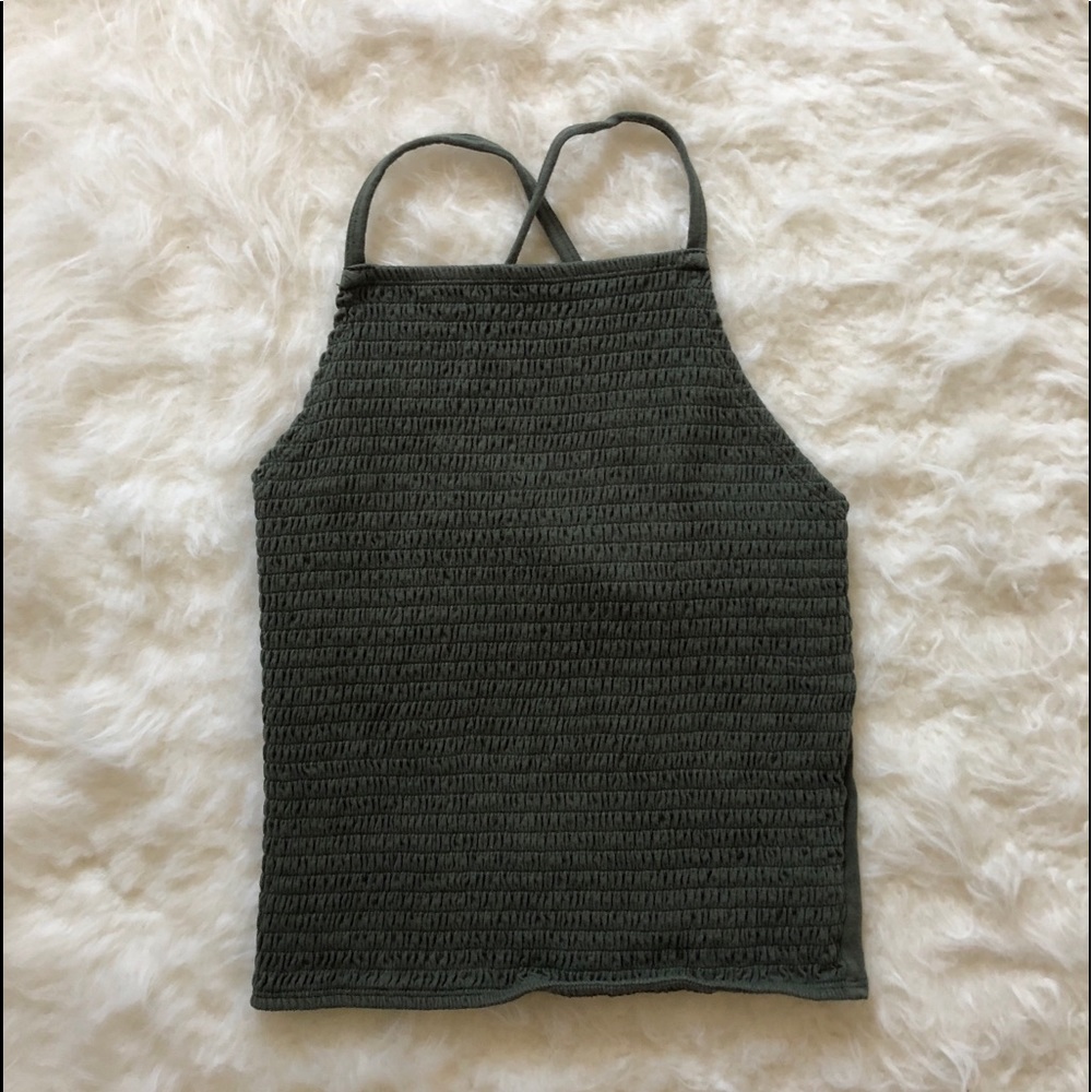 olive green tank top